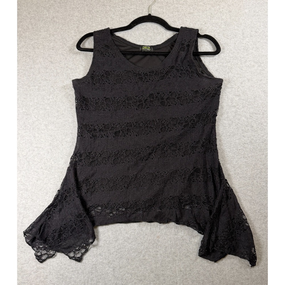 Shannon Ford New‎ York Women's Top L Black Lace Lined Whimsigoth Witchy SKU 195